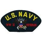Iron On Embroidered Patch WWII Hat United States Navy V