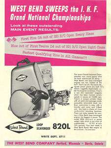 Vintage 1960s West Bend 820L Go Kart Engine Ad  