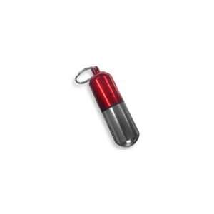   Stainless Steel Medicine Vial (Red / Silver)