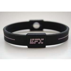  EFX Silicone Sport Bracelet Wristband Black with Purple 
