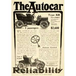  1906 Ad Autocar Type XII Four Cylinder Automobile Runabout 