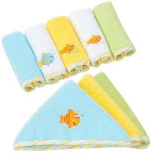  8 Pack Baby Washcloth ~ Fish Baby