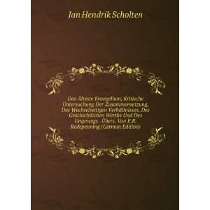   . Von E.R. Redepenning (German Edition) Jan Hendrik Scholten Books