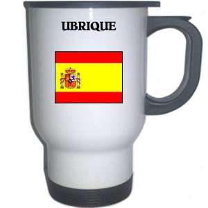  Spain (Espana)   UBRIQUE White Stainless Steel Mug 