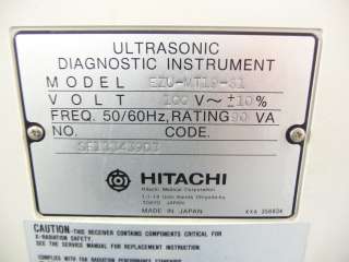 HITACHI EUB 525 CARDIOVASCULAR ULTRASOUND S W/ EZU MT19 S1 VIDEO 