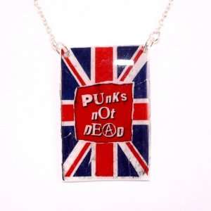 Sour Cherry Gold plated base Punks Not Dead Necklace (18 inch chain 