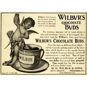   Buds Cocoa Baking Cupid Angel Sweets Confectioner   Original Print Ad