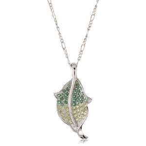  TZEN Dont Leaf Me Green Quartz Silver Crystal Necklace 