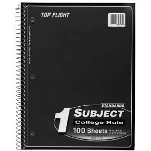 Top Flight Standards 1 Subject Wirebound Notebook, 100 Sheets, 3 Hole 