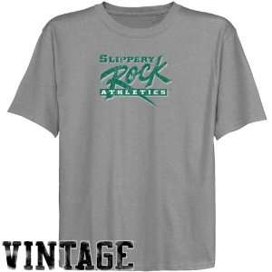  Slippery Rock Pride Youth Ash Distressed Logo Vintage T 