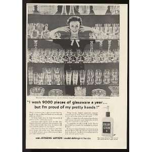  1953 Mrs Lily Rekas of CT Jergens Lotion Print Ad (7474 