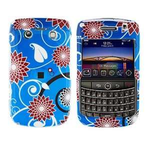  Onyx 9700 PDA Cell Phone Red Flower on Blue Design Protective Case 