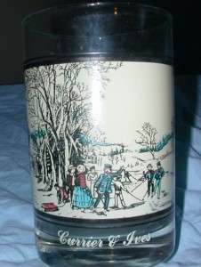 Arbys   1978 Glass   Currier and Ives   Winter Pastime  