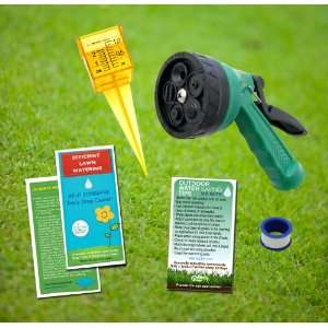   Eco kit, Hose Nozzle, Rain Gauge, Repair & Conserve  Greener Grass