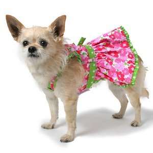  Pink and Green Flower Dog Dress XL 