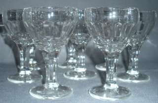 PANELED WINE STEM GLASSES CRYSTAL VINTAGE BARWARE  
