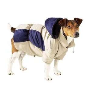  Blue & Beige Hooded Two Tone Dog Parka   Great for Cold 
