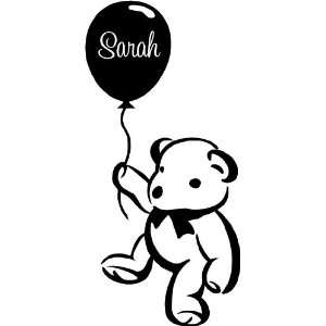   bear balloon with personalized name cute wall art wall sayings Baby