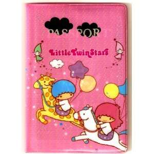 Little Twin Stars Kiki Kala riding giraffe horse Pink Sanrio Passport 