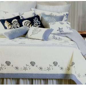  Treasures by the Sea Blue Twin Bedskirt