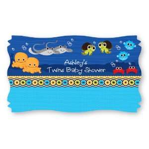 Twin Under The Sea Critters   Set of 8 Personalized Baby Shower Name 