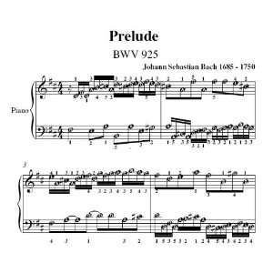   BWV 925 Bach Easy Piano Sheet Music Johann Sebastian Bach Books