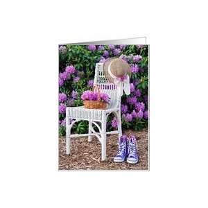  Birthday, azalea garden shoe chair summer Card Health 