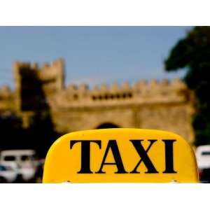  Taxi Sign in Front of Samaxi Gate, Baku, Azerbaijan 