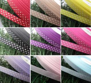 Upick 5y Lots color grosgrain ribbon print dot appliques/craft 