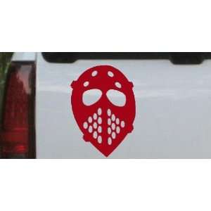Hockey Mask Sports Car Window Wall Laptop Decal Sticker    Red 30in X 