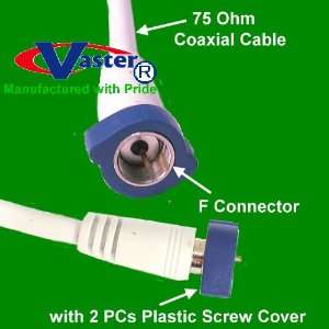   to F Pin Connector with 2 PCs Plastic Screw Cover, 25 Ft Electronics