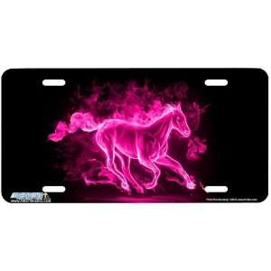 528 Fire Mustang Pink Horse License Plates Car Auto Novelty Front 