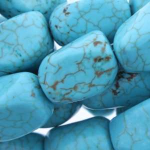 Dyed Blue Turquoise Magnesite  Nugget Plain   15mm Height, 10mm Width 