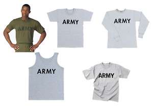 Army Workout Training Exercise Military PT Top T Shirt  