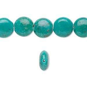  #843 Turquoise beads, 18mm Coin. Sold per 16 inch strand 