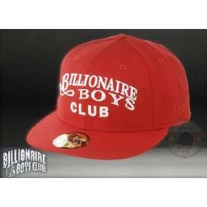 Red Billionaire Boys Club BBC Card Logo Cap New Era 59Fifty Fitted Hat 