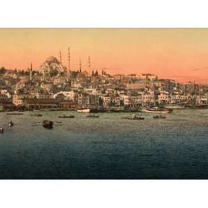Vintage Travel Poster   View from the bridge Constantinople Turkey 24 