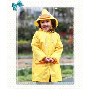 Fuloon New Lovely Cartoon Yellow Duck Child Hooded Raincoat PVC Cute 
