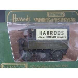 Walker Electric van (Green) Harrods Bread Delivery Logo Matchbox Model 