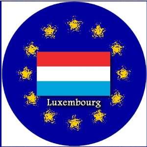  58mm Round Pin Badge Luxembourg Flag