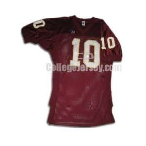 com Maroon No. 10 Game Used Central Michigan Russell Football Jersey 