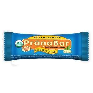 PranaBar Organic SuperCharger Blueberry Coconut, Raw Enzyme Power, 1.7 