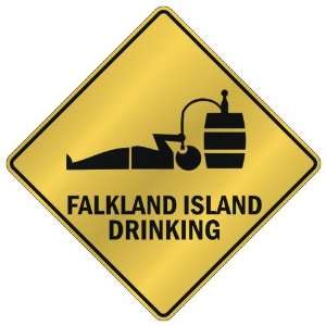 com ONLY  FALKLAND ISLAND DRINKING  CROSSING SIGN COUNTRY FALKLAND 