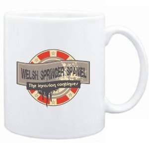  Mug White  Welsh Springer Spaniel THE INVASION CONTINUES 