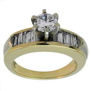 Modern Baguette Daimond Engagement Ring With GIA CERTIFIED J SI2 .40ct 