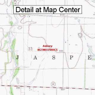  USGS Topographic Quadrangle Map   Asbury, Missouri (Folded 
