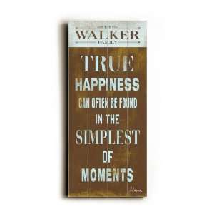  True Happiness Vintage Wood Sign in Brown
