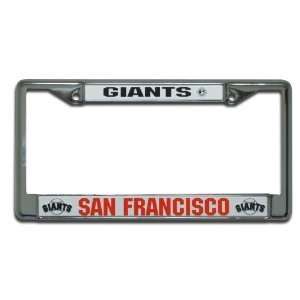 San Francisco Chrome License Plate Frame FREE SF GIANTS DECAL