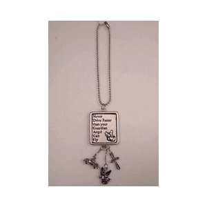 Never Drive Faster Than Your Guardian Angel Can Fly Car Charm, set of 
