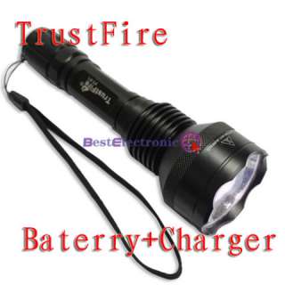 TrustFire SSC P7 1000 Lumens LED Tactical Flashlight Black + Battery 